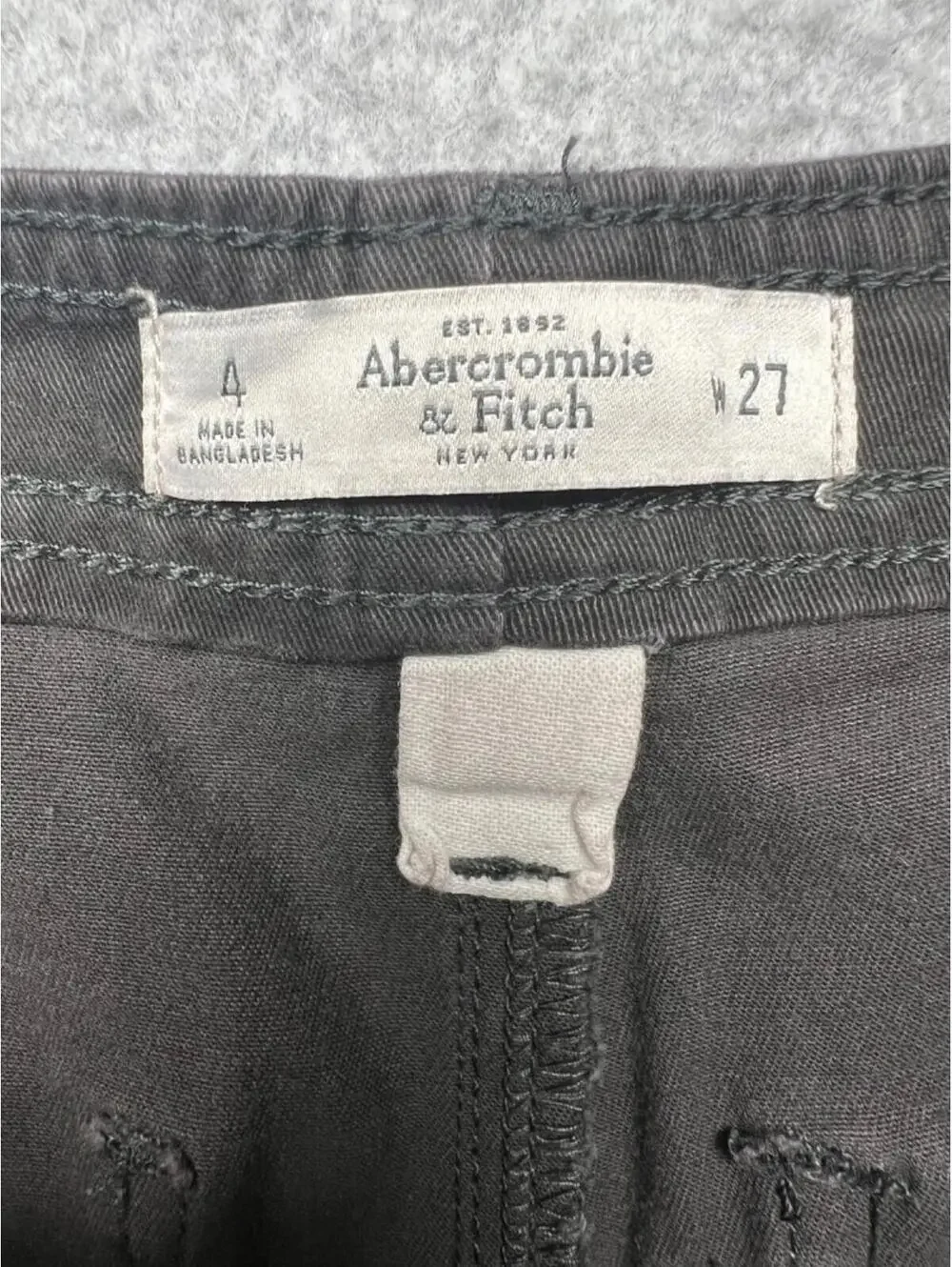 Abercrombie & Fitch Moto Pants Womens 4 /27W High Rise Stretch Grunge Zip Ankle